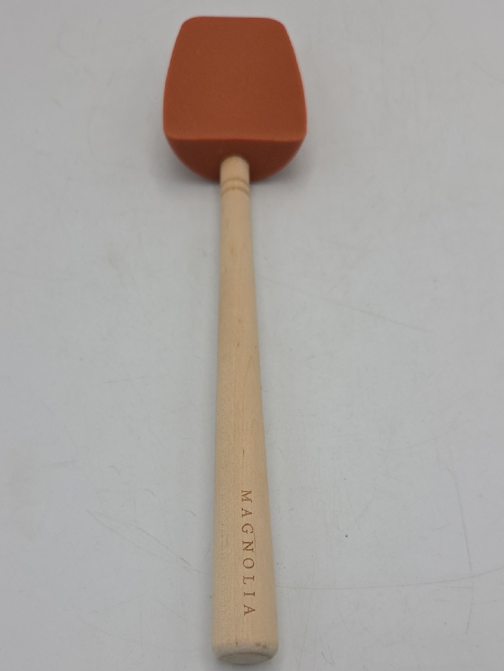 Magnolia Silicone Spatula - Rust Orange Head, Light Wood Handle